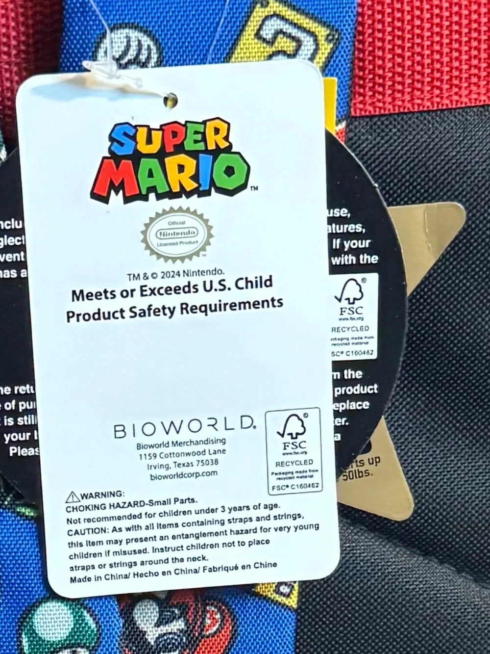 Nintendo Super Mario Kids Backpack – Red, Blue & Black